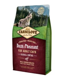 Carnilove Dry Cat Food Adult Hairball Control Duck & Pheasant 6 kg