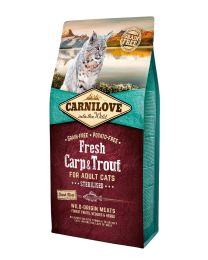 Carnilove Dry Cat Food Adult Sterilised Fresh Carp & Trout 6 kg
