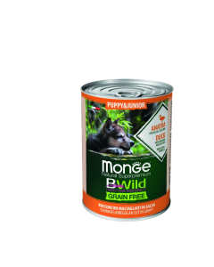 Monge BWild Wet Dog Food Puppy Duck with Pumpkin & Zucchini 400 g