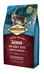 Carnilove Dry Cat Food Adult Sensitive & Long Hair Salmon 6 kg