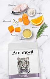 Amanova Dry Cat Food Sterilised Delicacy White Fish