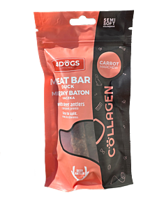 4Dogs Vleesbar Eend met Wortel en Hertengeweipoeder 2 stuks 100 g