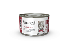 Amanova Nat Kattenvoer Tonijn & Rund Bouillon 70 g