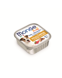 Monge Nat Hondenvoer Paté met Stukjes Kip & Framboos 100 g