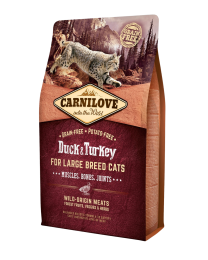 Carnilove Kattenvoer Adult Large Breed Eend & Kakoen 6 kg online bestellen bij Food4Pets