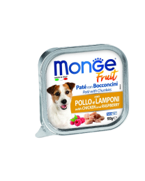 Monge Wet Dog Food Pâté with Chunkies Chicken & Raspberries 100 g