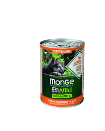 Monge BWild Wet Dog Food Puppy Duck with Pumpkin & Zucchini 400 g