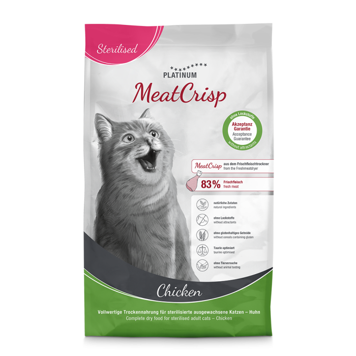 Order Platinum Dry Cat Food Sterilized MeatCrisp Chicken Fast delivery via Food4Pets