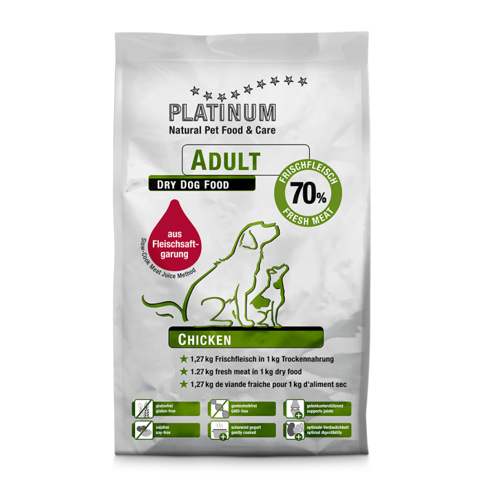 Order Platinum Dry Dog Food Adult Chicken 5 kg Fast delivery via Food4Pets